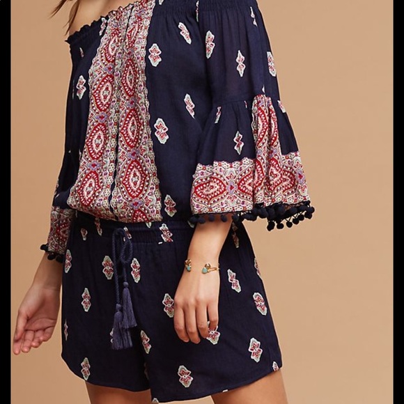 Anthropologie Pants - EUC Off the shoulder romper